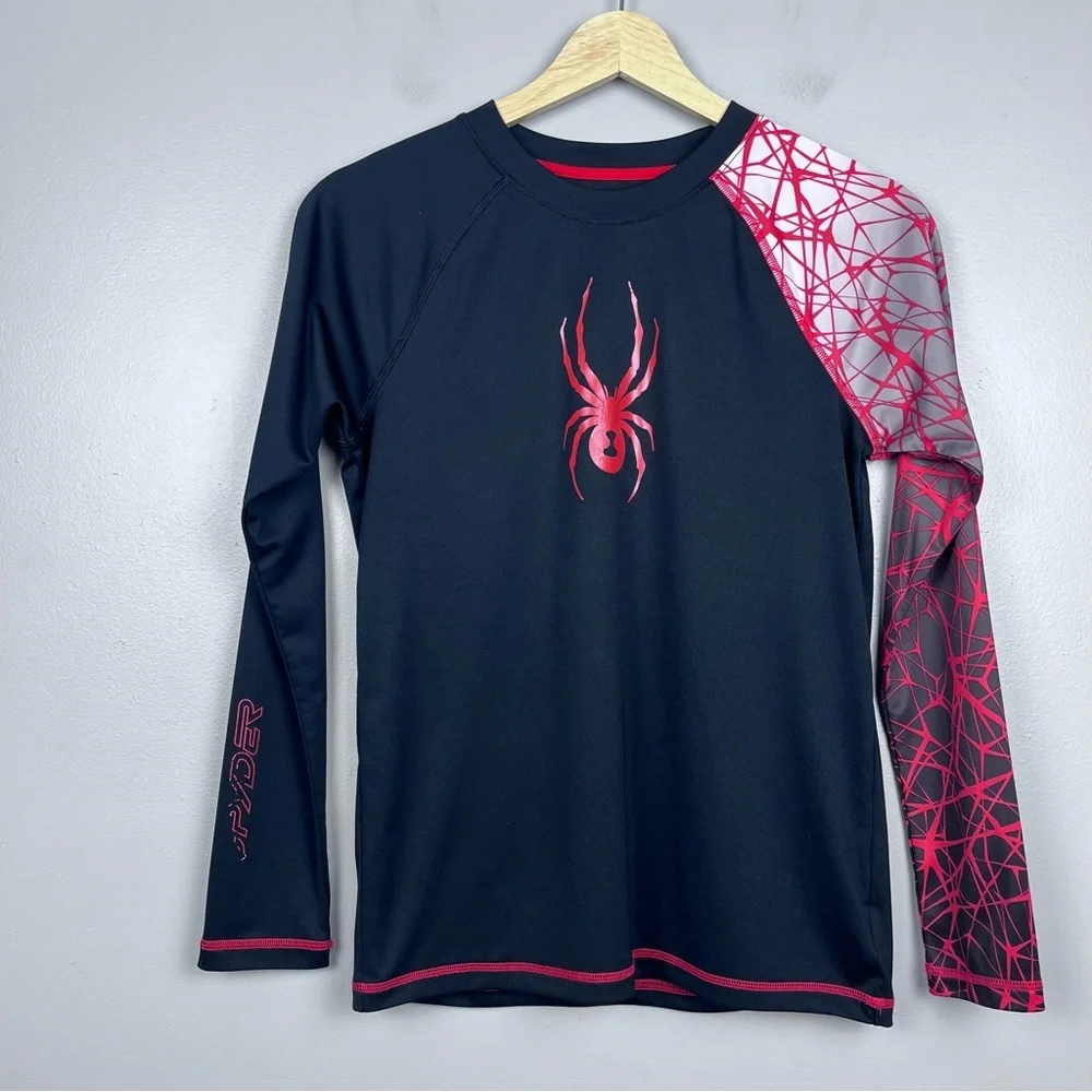 Spyder Boys Long Sleeve Graphic Logo Performance Shirt Size M; Swim, Fishing